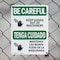 Signmission Keep Hands Out Of Machinery Bilingual OSHA Be Careful Sign, Plastic, 7in W x 10in L, 2PK OS-2PACK-BC-P-710-L-10031 - alternate 4
